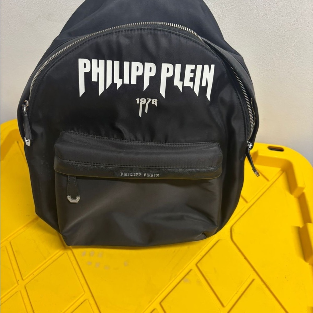 Philipp Plein Black and White Men's Backpack